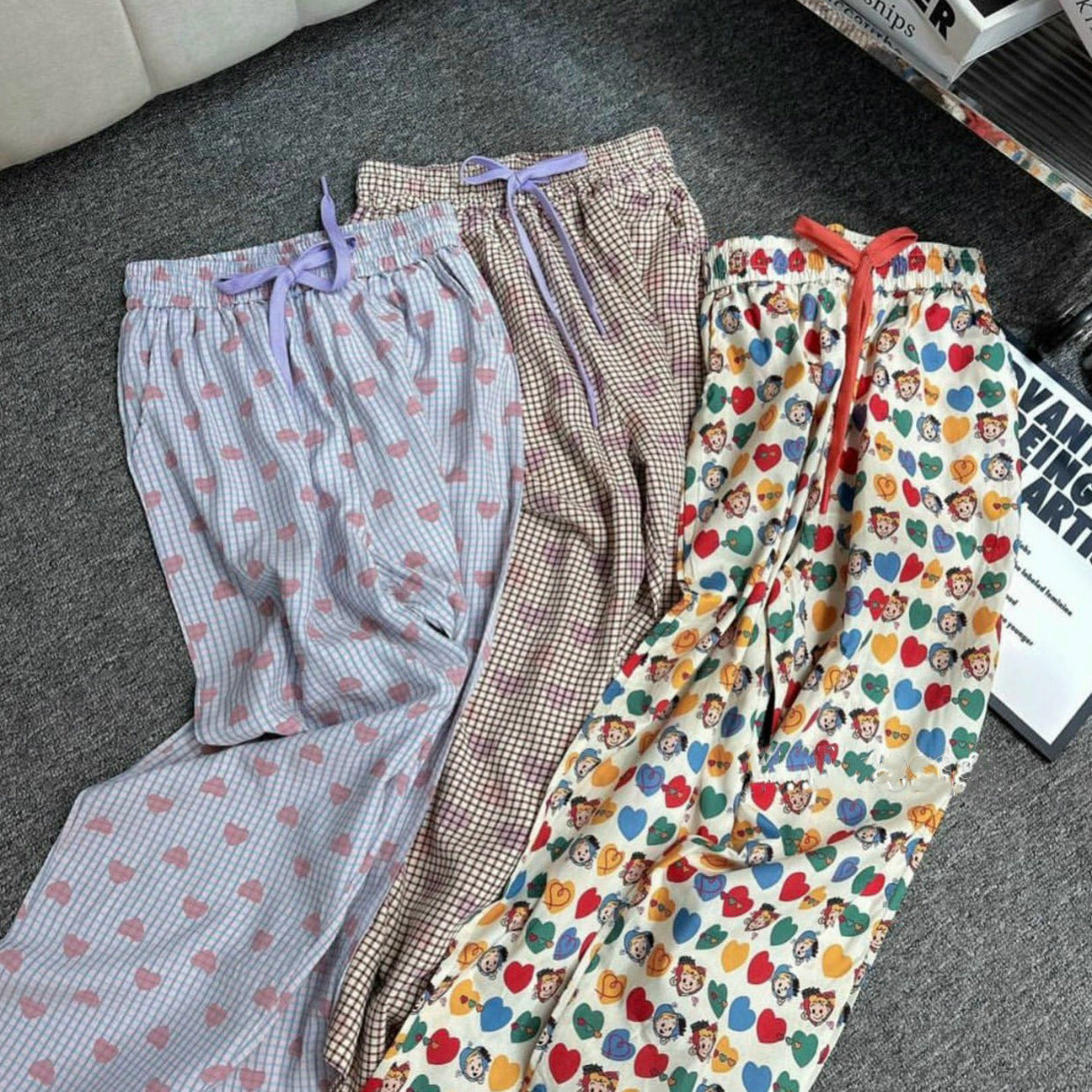 Wholesale Love Print Pajama Pants Women's New Casual Home Pants Walking Long Pants
